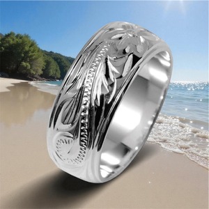 ハワイアンジュエリー リング スクロール リング 8mm  シルバー シルバー925  ハワイアンジュエリー メンズ レディース レイピカケ lei-per1272-8mm