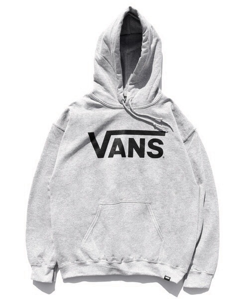 VANS (バンズ) M_Flying-V Pull Over Hoodie フライングVロゴ プリント プルオーバー パーカー  グレー/ブラック  VANS-MC04