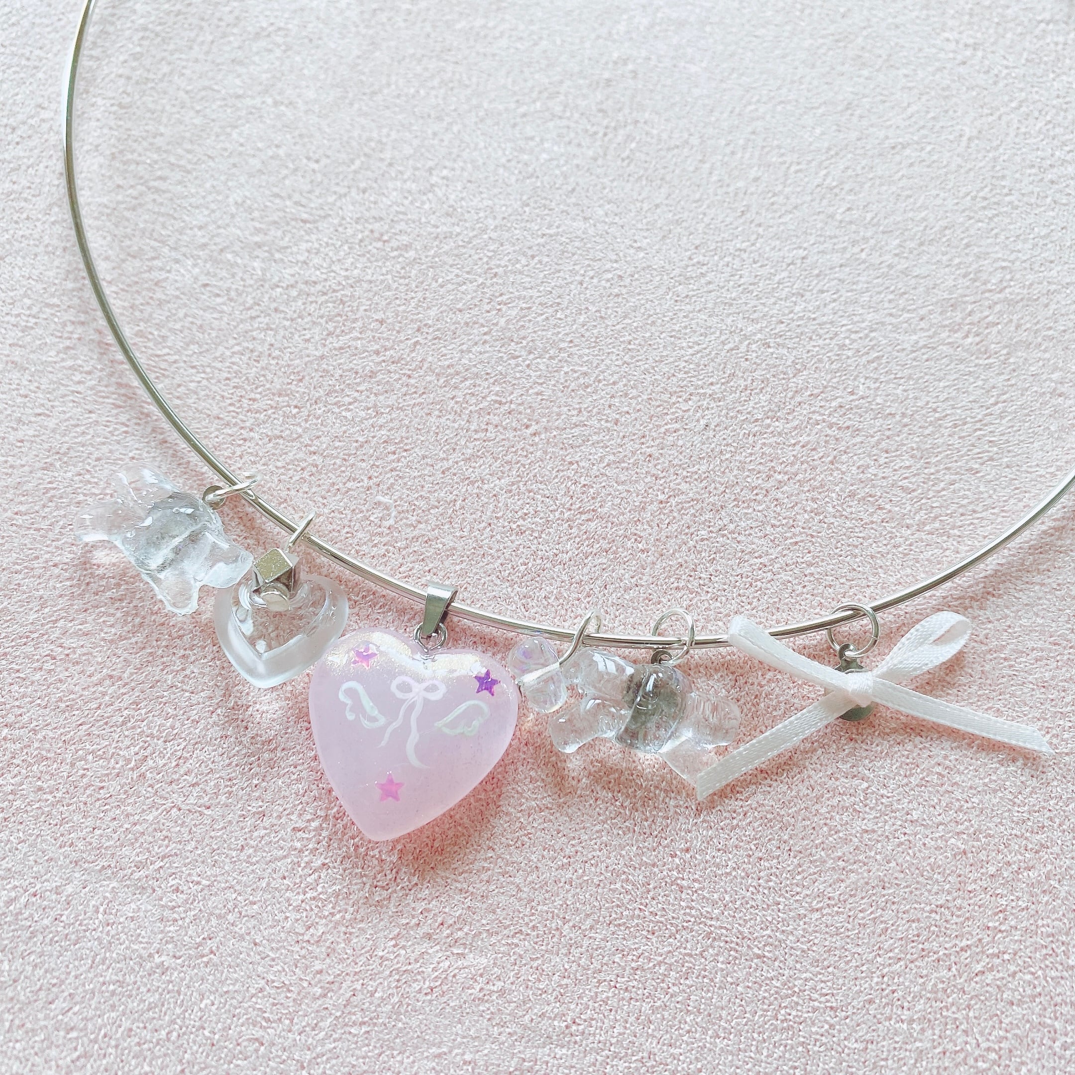 シルバーチョーカー　羽とりぼん