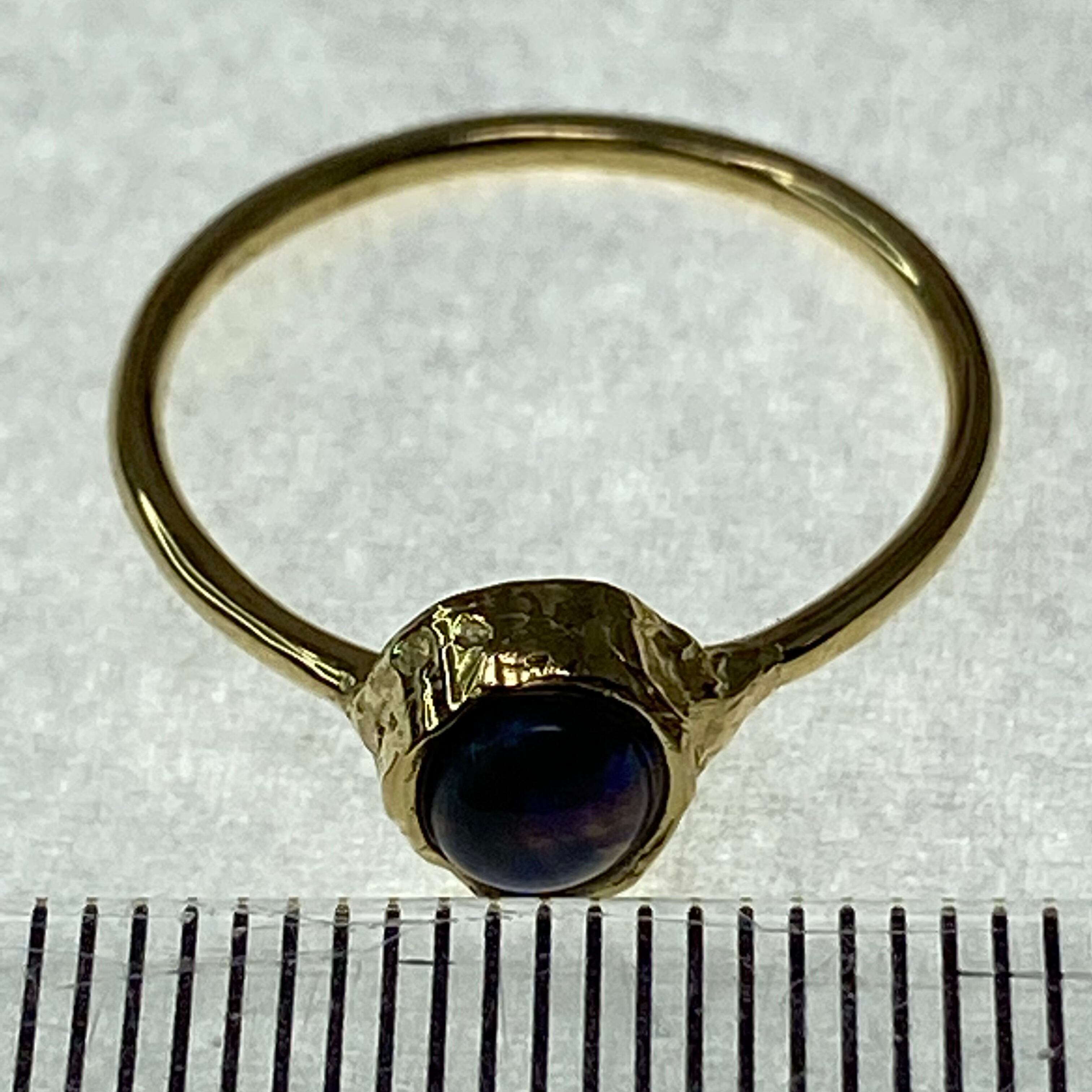 18金 750 ブラックオパールリング　指輪