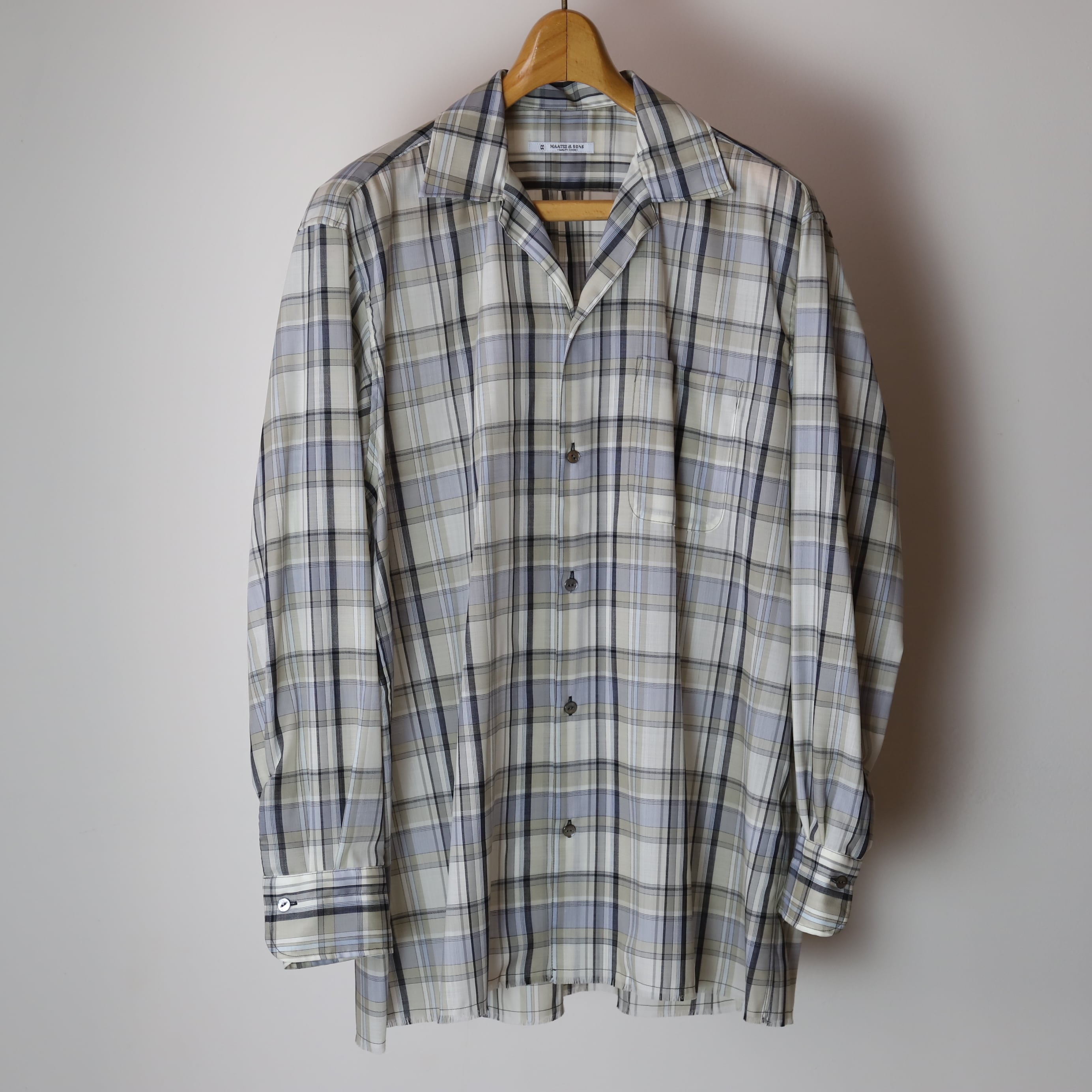 MAATEE&SONS / OPEN COLLAR フリンジ HWOOL CHECK | TIBETAN MARKET