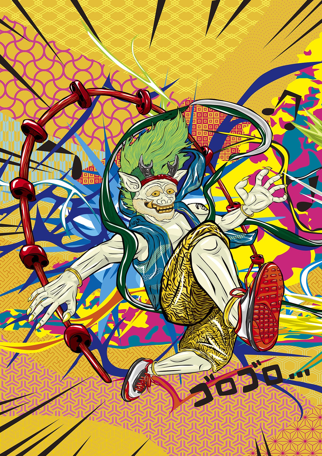 仏閣シリーズ 踊る雷神 | NORIMA. Creators Shop 和ポップイラストレーター