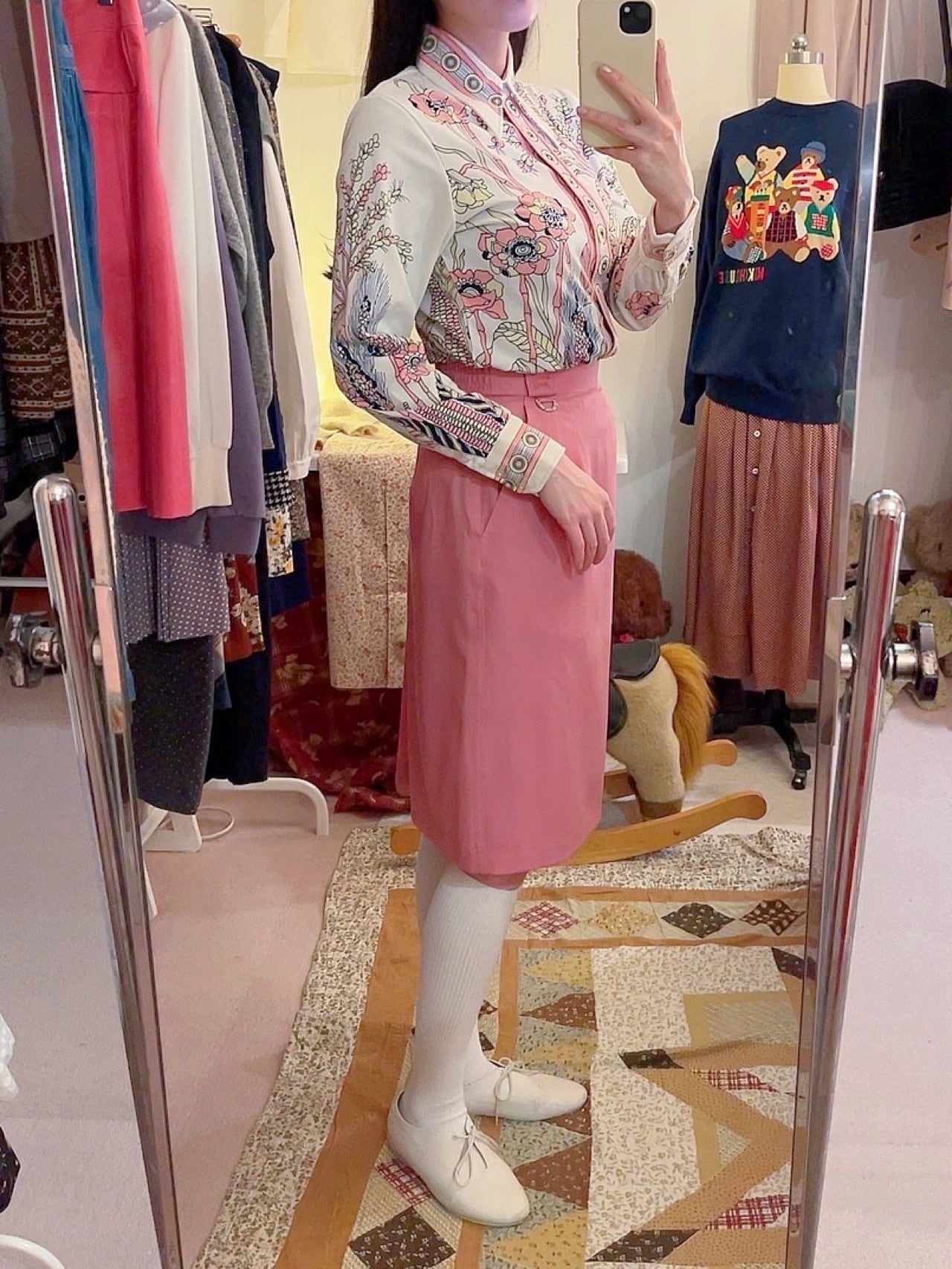 Christian Dior / pink semi tight skirt