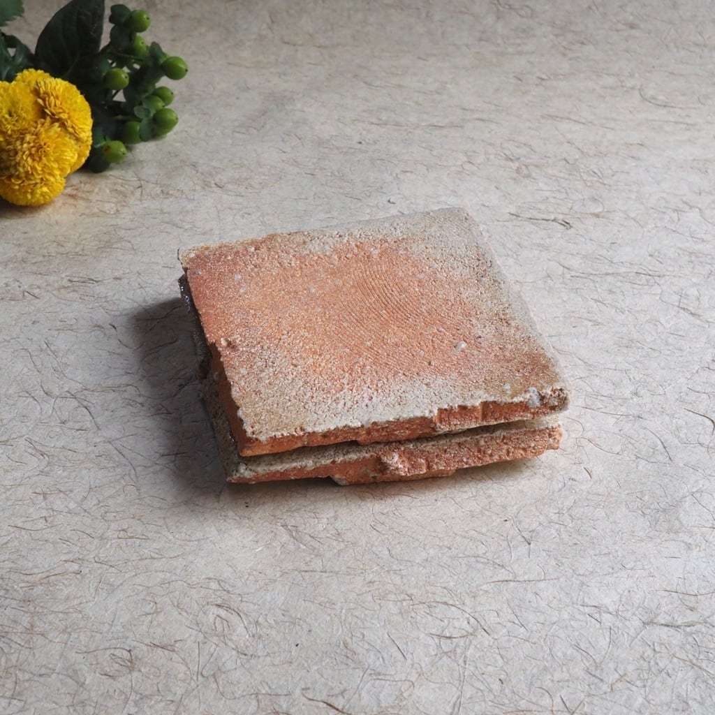 藤本 秀/焼締 淡色角皿