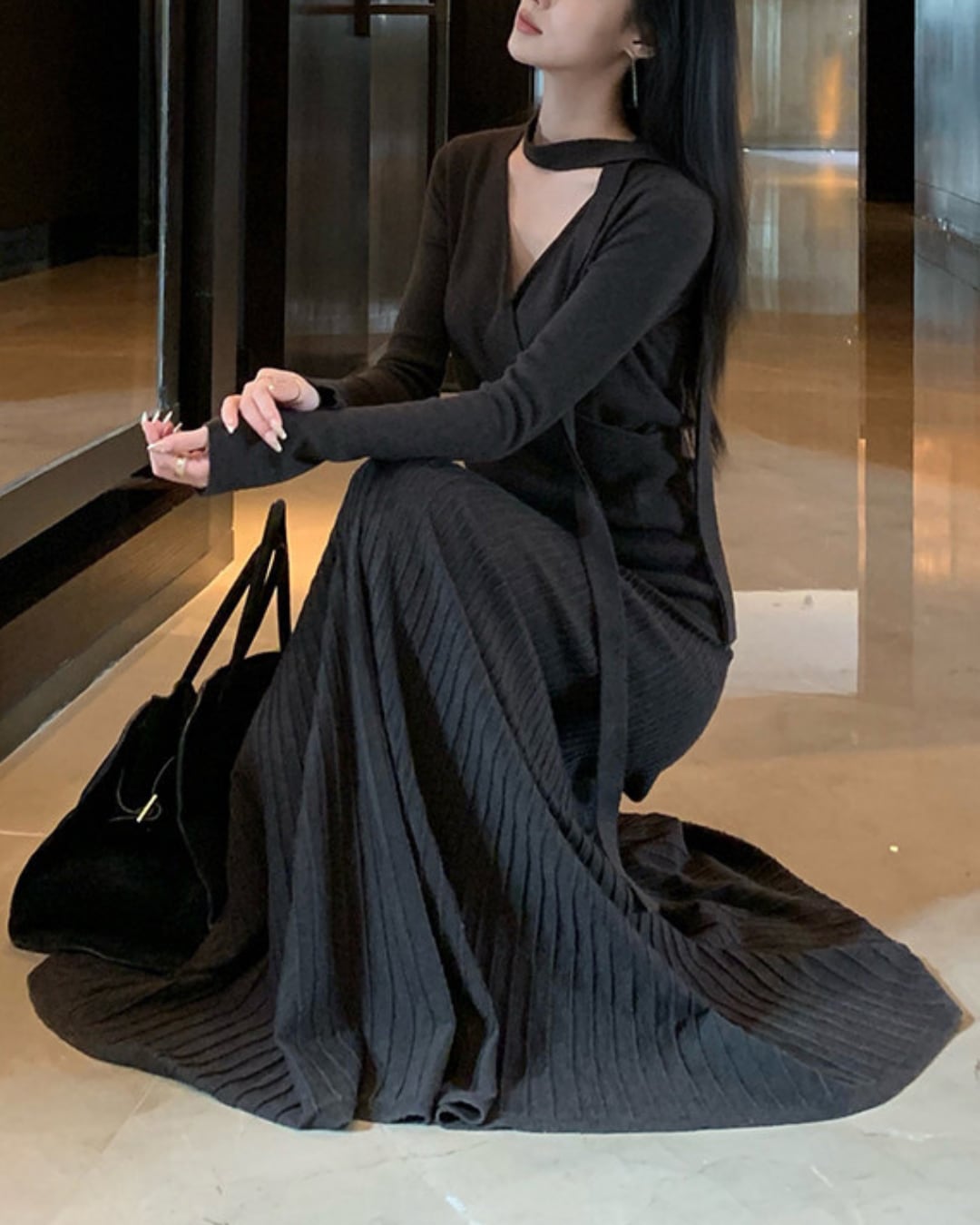 ニットワンピースセットアップ A25384