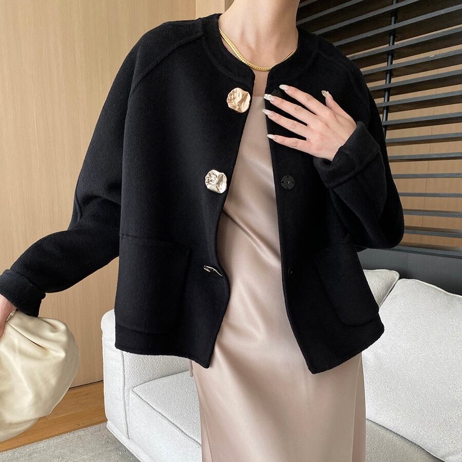 ラビット ウール 混ダブルフェイス仕立てコート YH9570