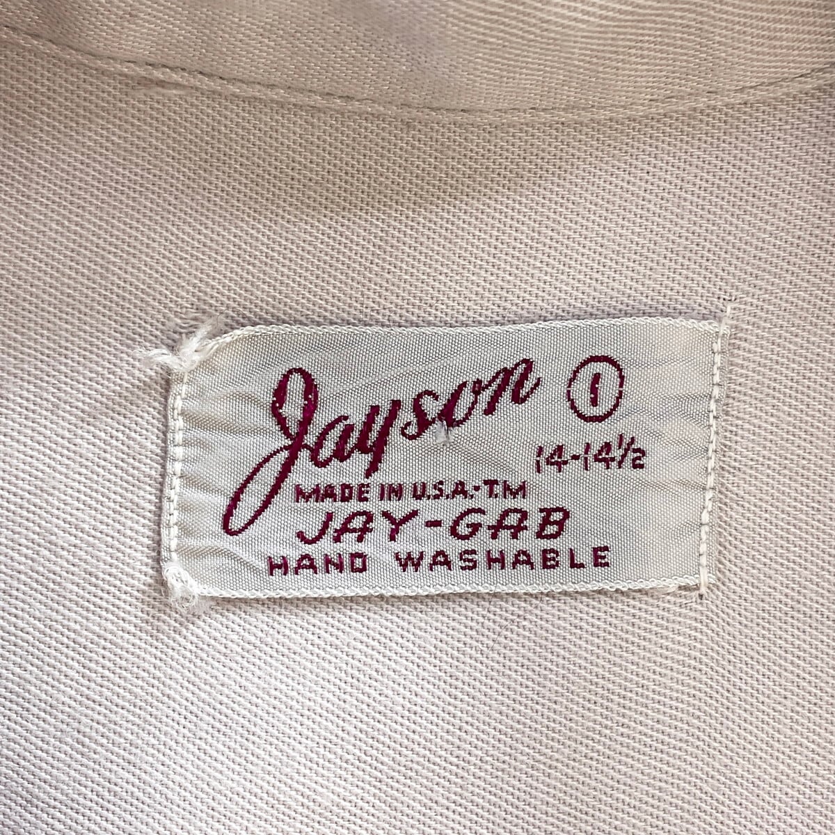 50年代 Jayson ジェイソン JAY-GAB オープンカラー レーヨンギャバジン