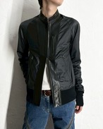 The Viridi-anne Leather×Nylon Switching Jacket