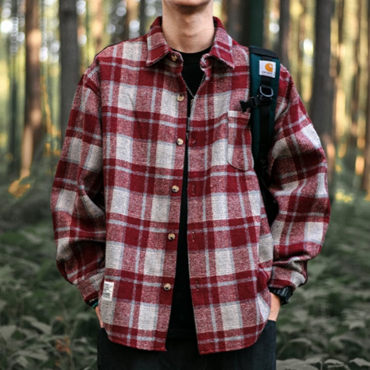 Check Pattern Long Sleeve Shirt ‐3col‐ A0646