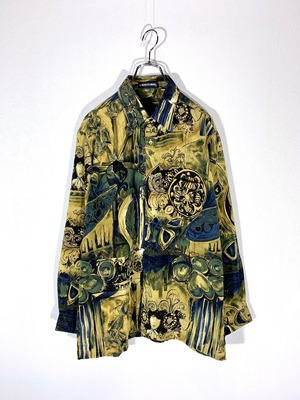 総柄 デザインシャツ アンティーク調
