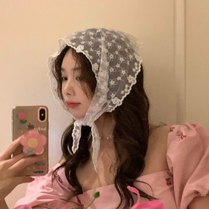 Manggo春の花レース三角スカーフ 2s