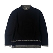 Karl Helmut カールヘルム ウール&コットン レイヤード風 セーター M/ブラック