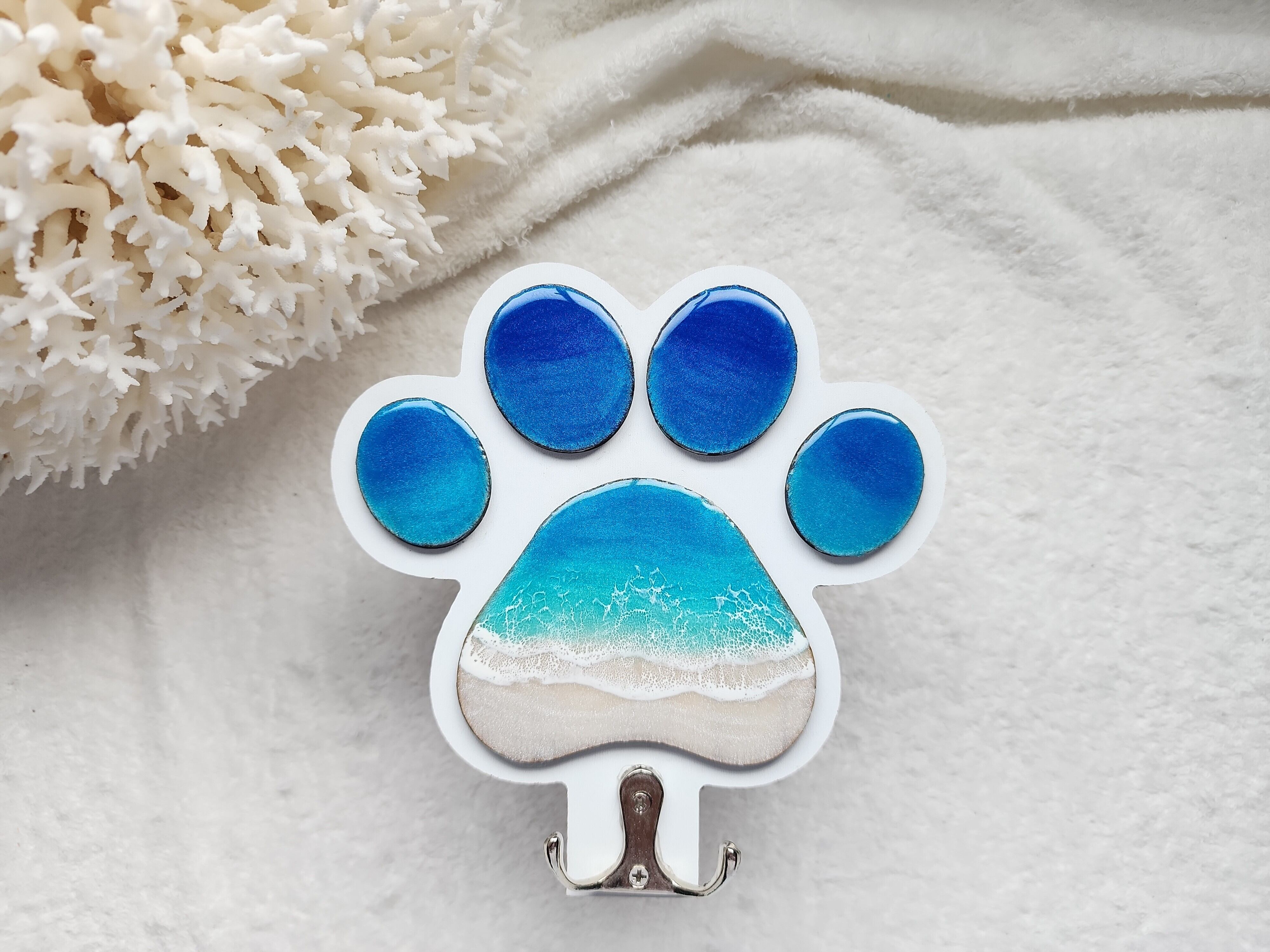 466.オーシャンレジンアート 肉球型ウォールフック