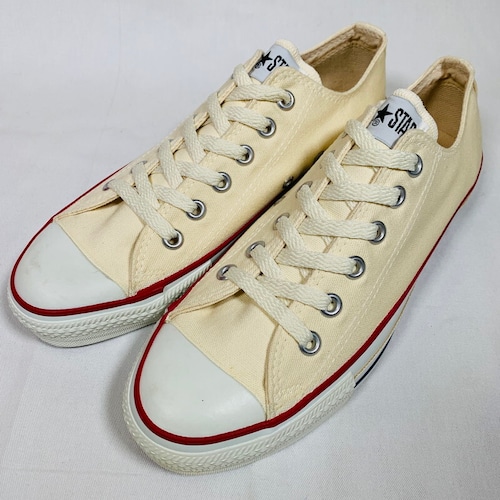 90's CONVERSE コンバース ALL STAR LOW オールスターロー キャンバススニーカー 生成り オフホワイト デッドストック NOS US7 25.5cm USA製 箱付き 希少 ヴィンテージ BA-1463 RM1832H