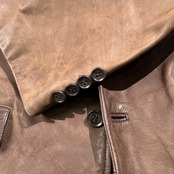 激渋 TETE HOMME テットオム レザー 2B テーラード ジャケット サイズ L /ブラウン系 牛革 本革