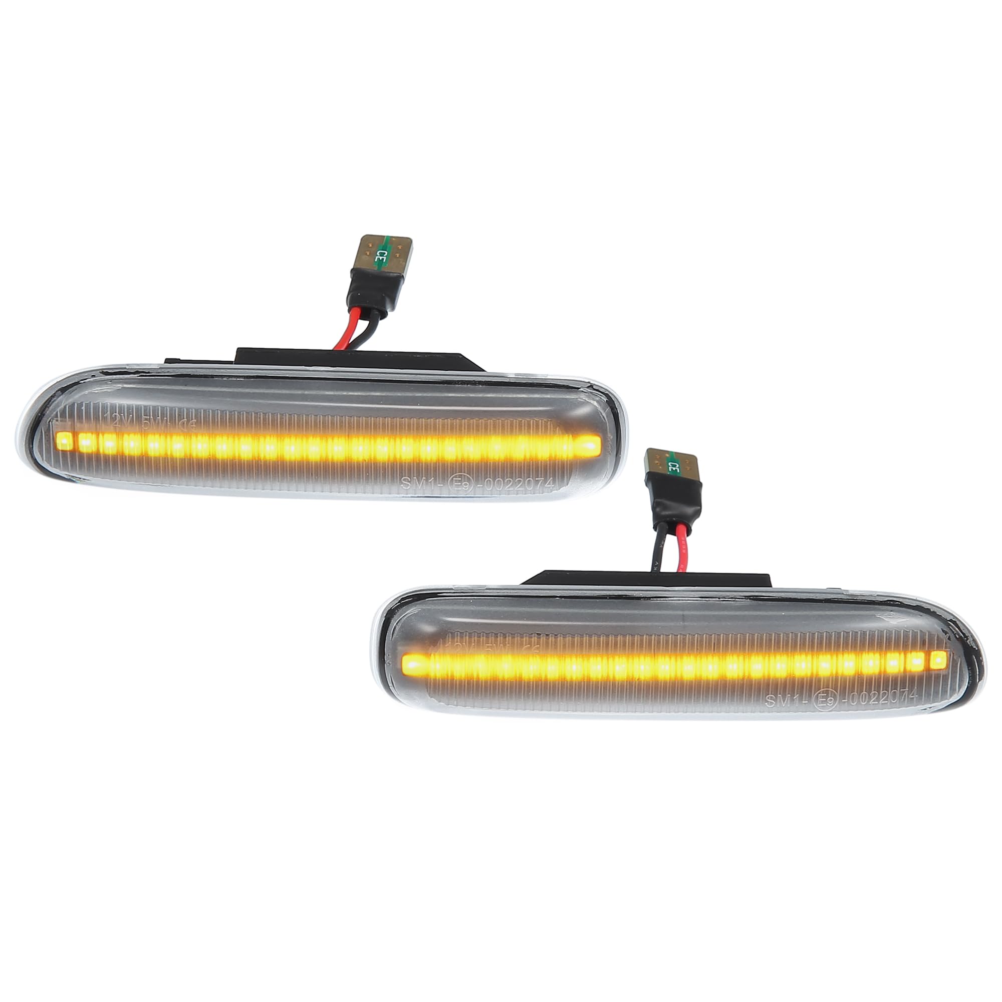 A ABSOPRO 車のLEDサイドマーカーリピーターインジケーターウインカーライト 63132228591 BM Wに対応 323Ci 328Ciに対応 2000 E46に対応 プラスチック クリアレンズ アンバーライト 1ペア