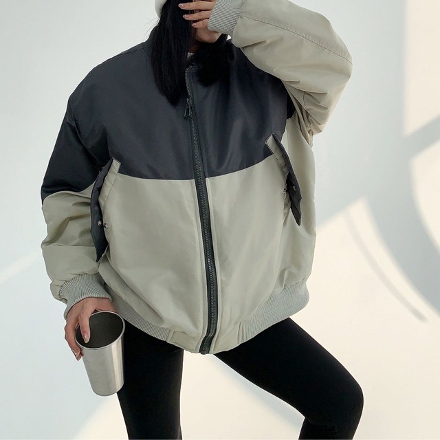 ツートーンカラーブロックジャケット 1col   R00898