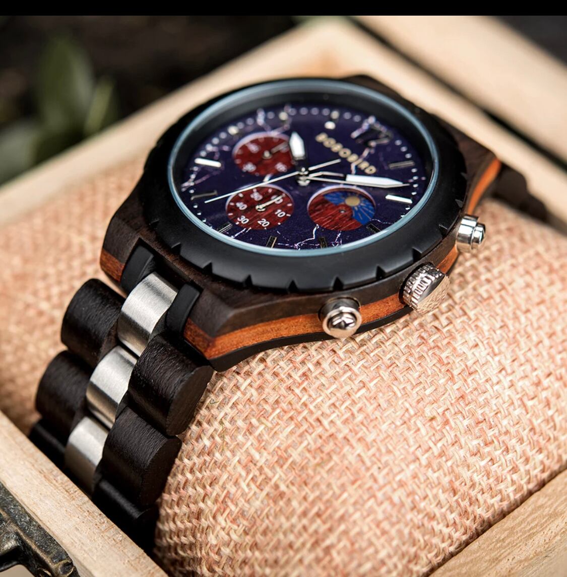 木製クロノグラフ腕時計 木製腕時計4【Bobobird】メンズクロノグラフ | Pay ID