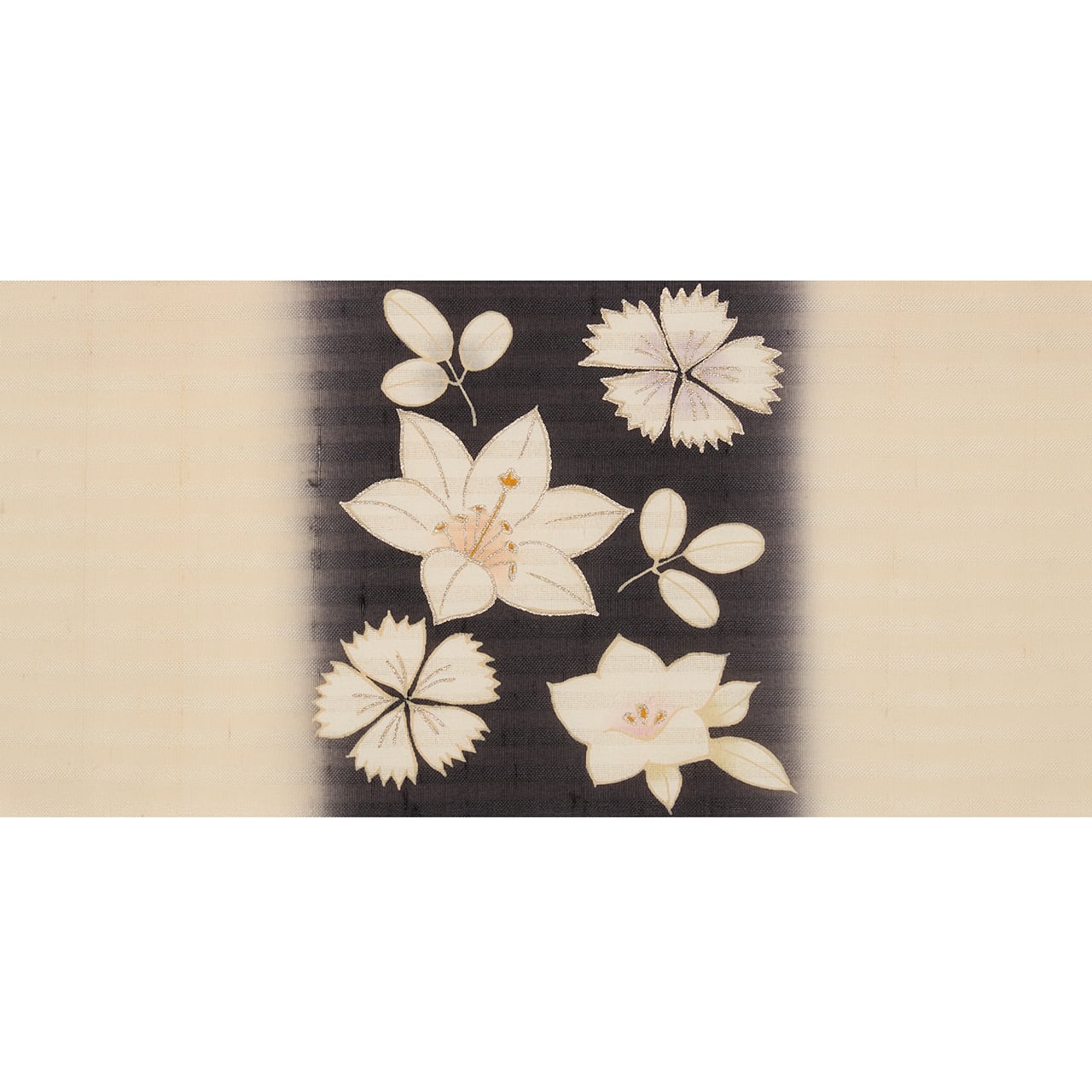 染め分けに秋草の模様 紋紗 夏名古屋帯【中古】 | かわの屋