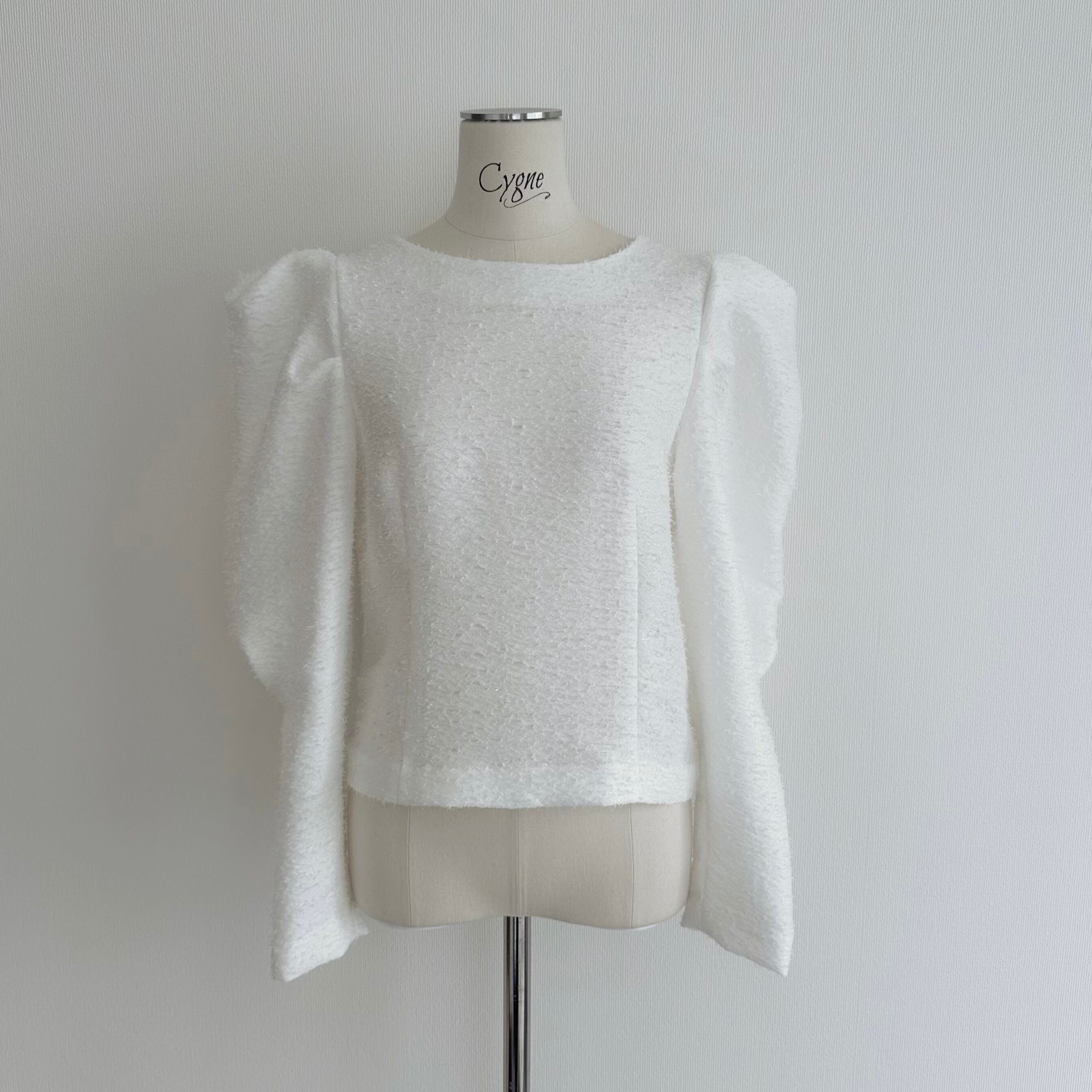 cygne とんがらないラメトップスEvelyne☆試着のみ☆サイズ0☆ホワイト cygne とんがらないラメトップス ホワイトEvelyne 1