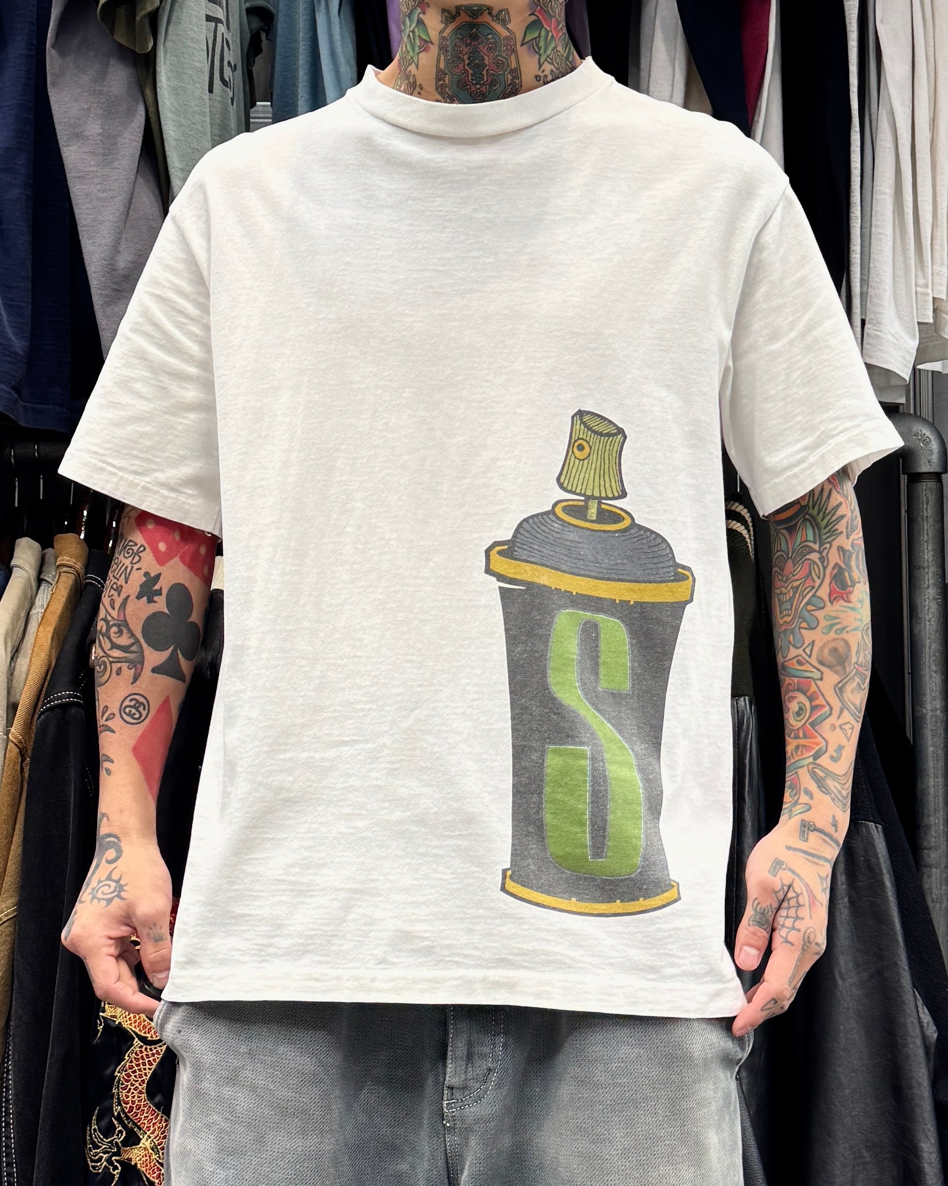 Special!!】80's~90's old stussy Spray Can Design Tee “黒タグ