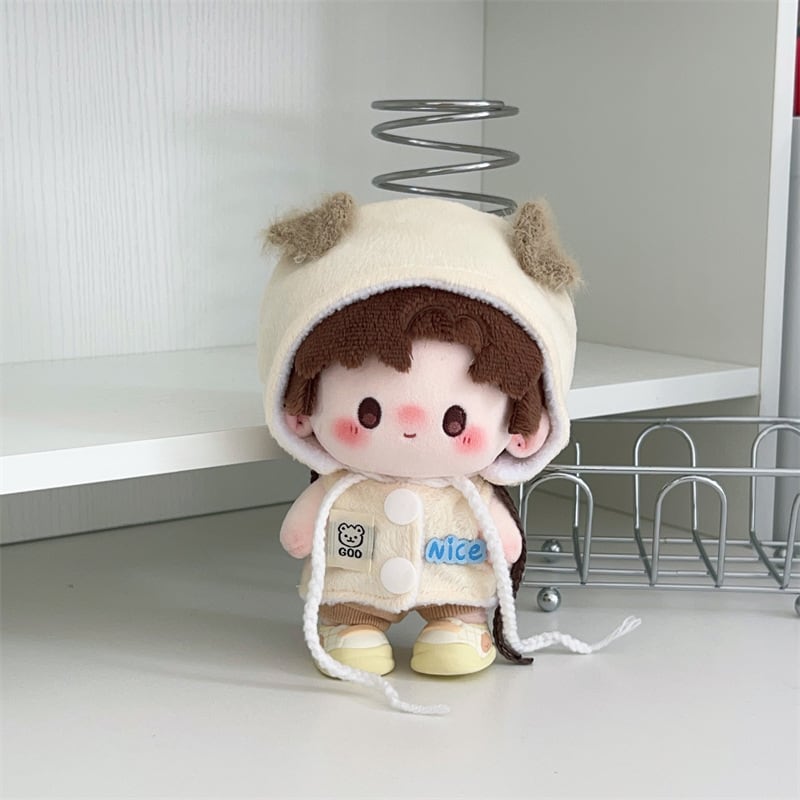 10cm ぬいぐるみ用 かわいい ドッグ ベスト+パンツ+帽子 着せ替え 3点