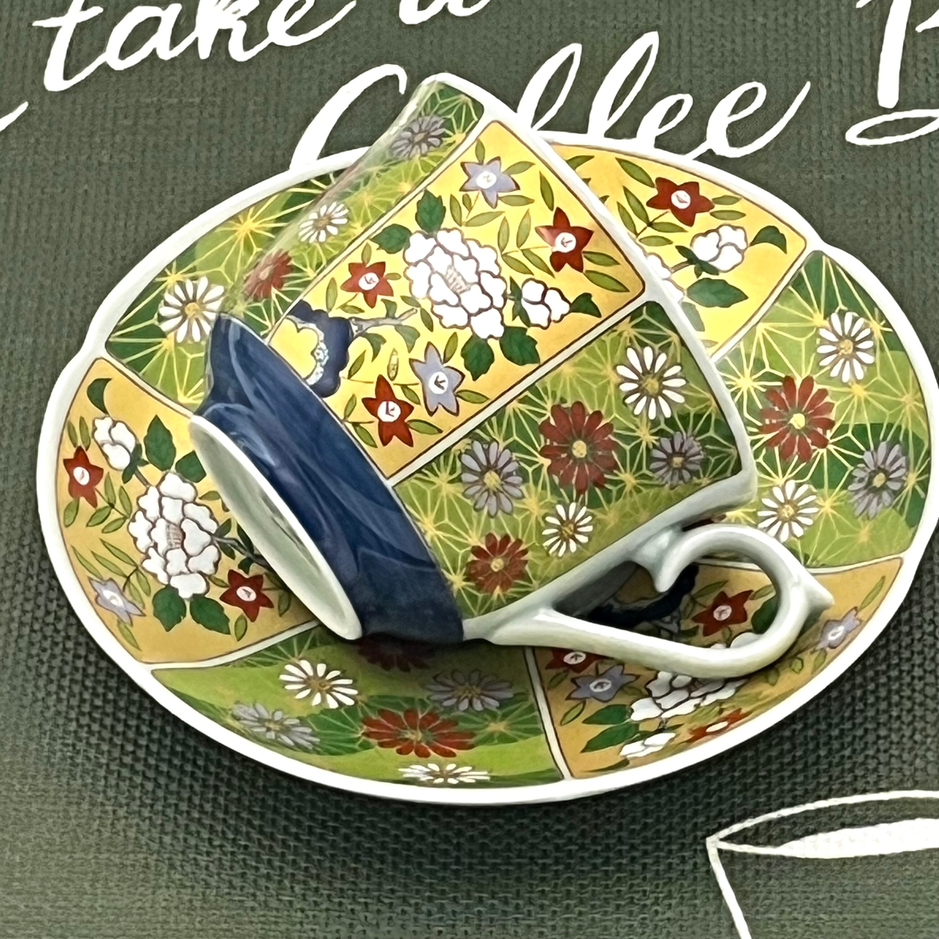 波佐見焼 錦古伊万里友禅菊絵 珈琲碗皿 カップ＆ソーサー | 有田焼