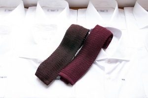 Knit tie "Dark Brown and Bordeaux " colors 3001-19 3012-19