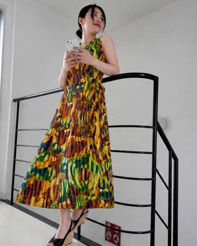 カシュクールワンピース =May green 2種=