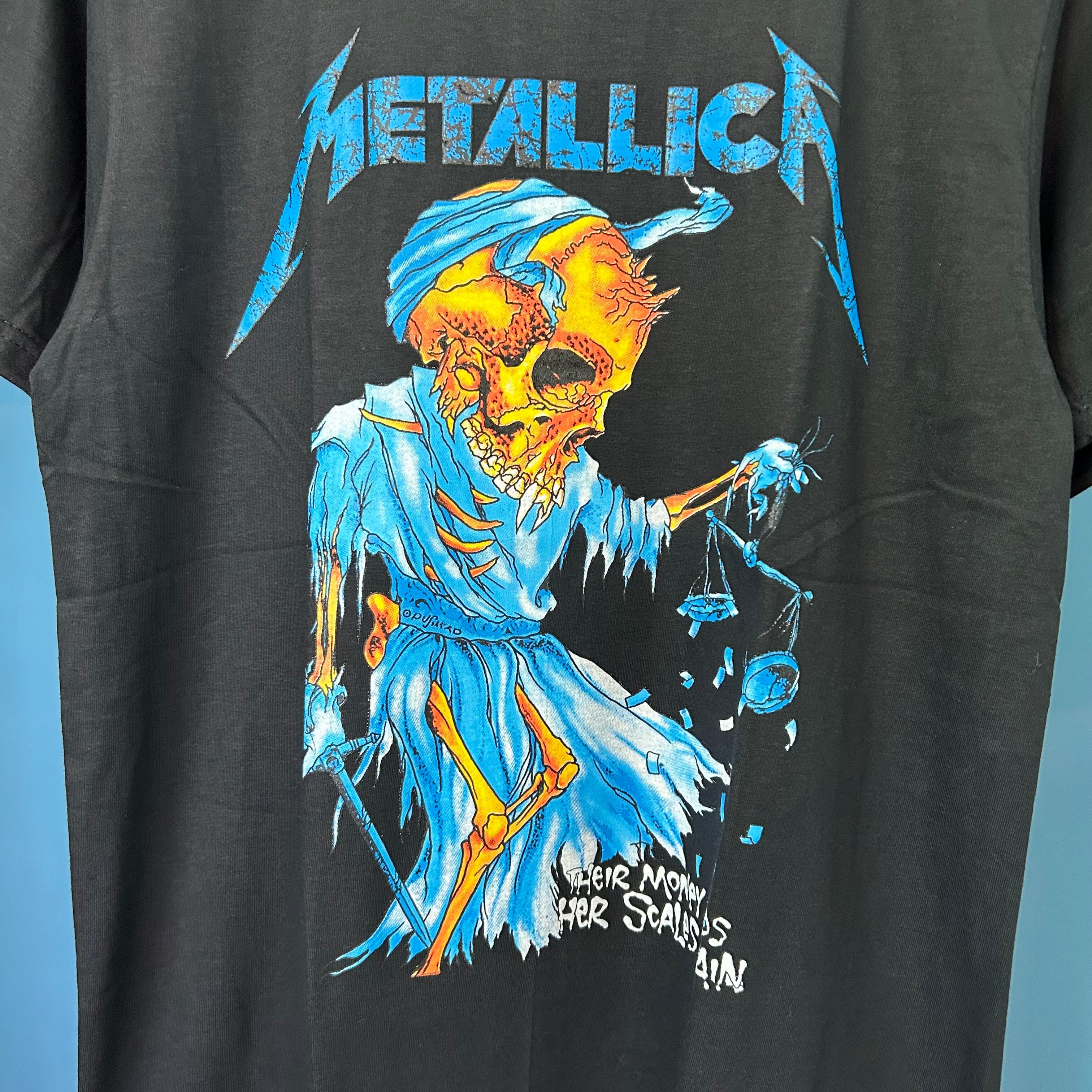 古着 Metallica メタリカ バンドTシャツ 大判プリント バンT メンズXL 