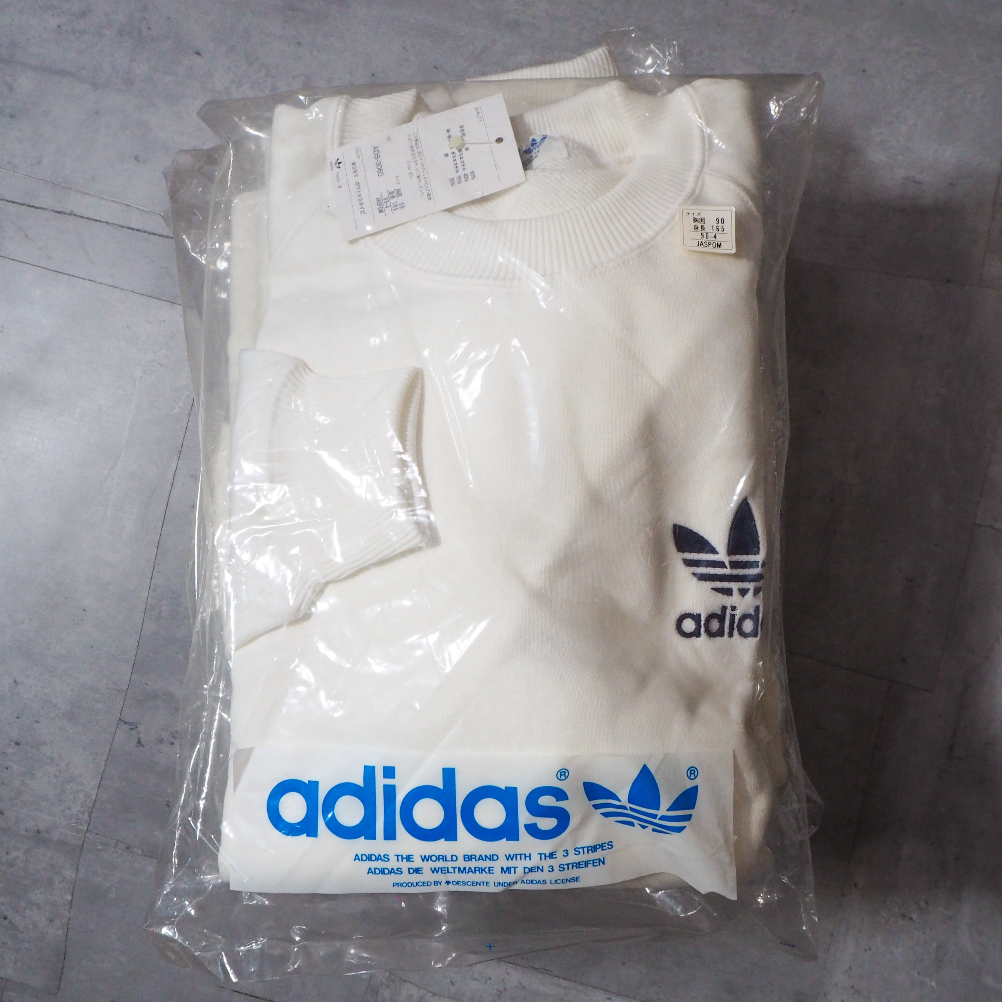 80s “ADIDAS” made by DESCENTE Trefoil logo sweat shirt Dead Stock ...