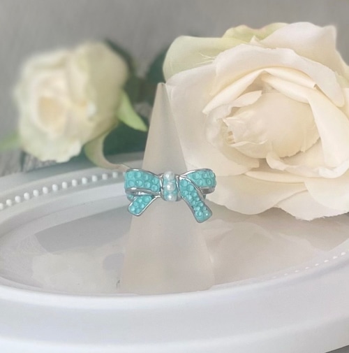 リボンリング　ターコイズブルー