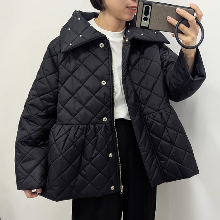 (CH84)【送料無料】パールキルティングライトコート