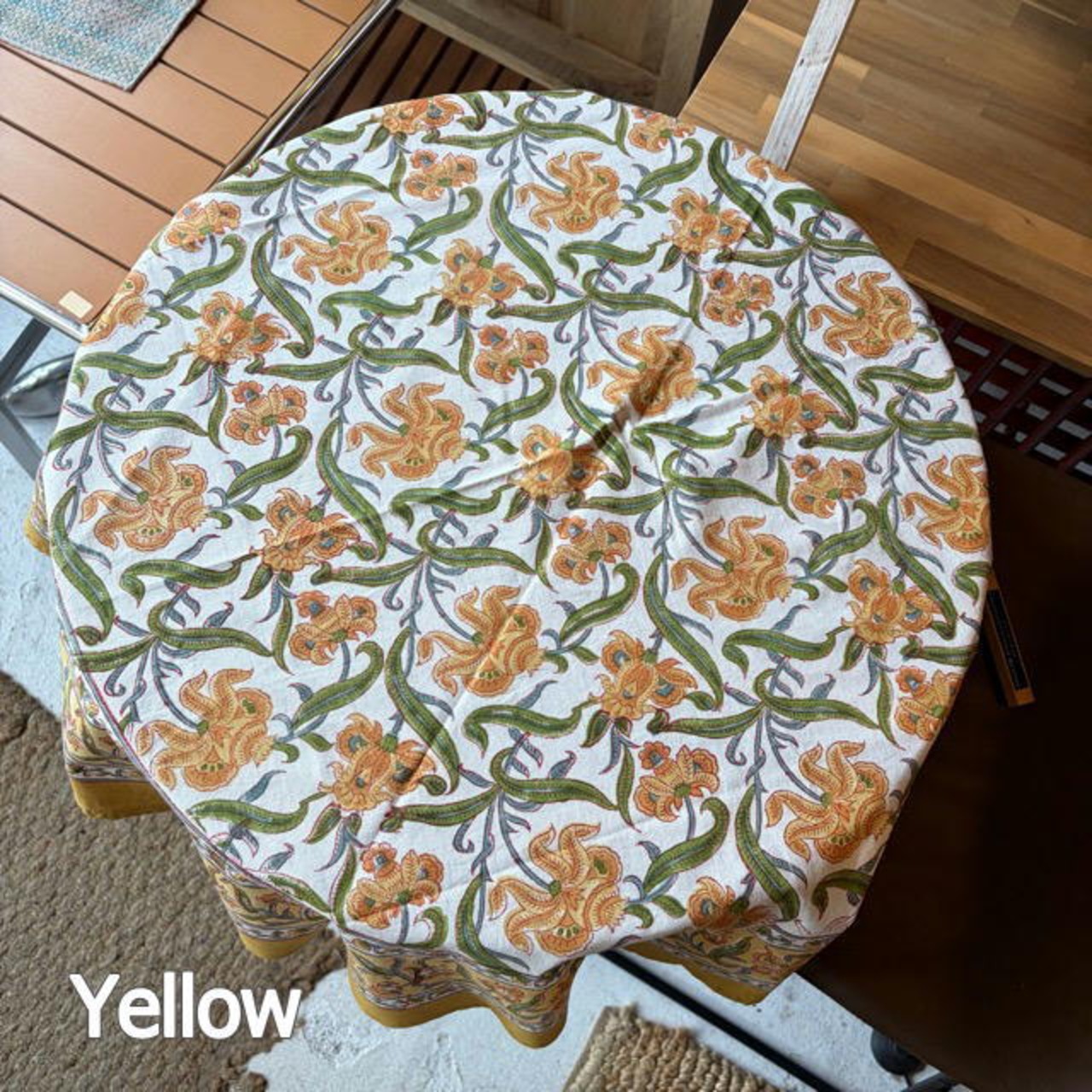 Comfy Block Print Round Cloth 3Color コンフィーブロックプリント ラウンドクロス　テーブルクロス　丸型　Roundcloth
