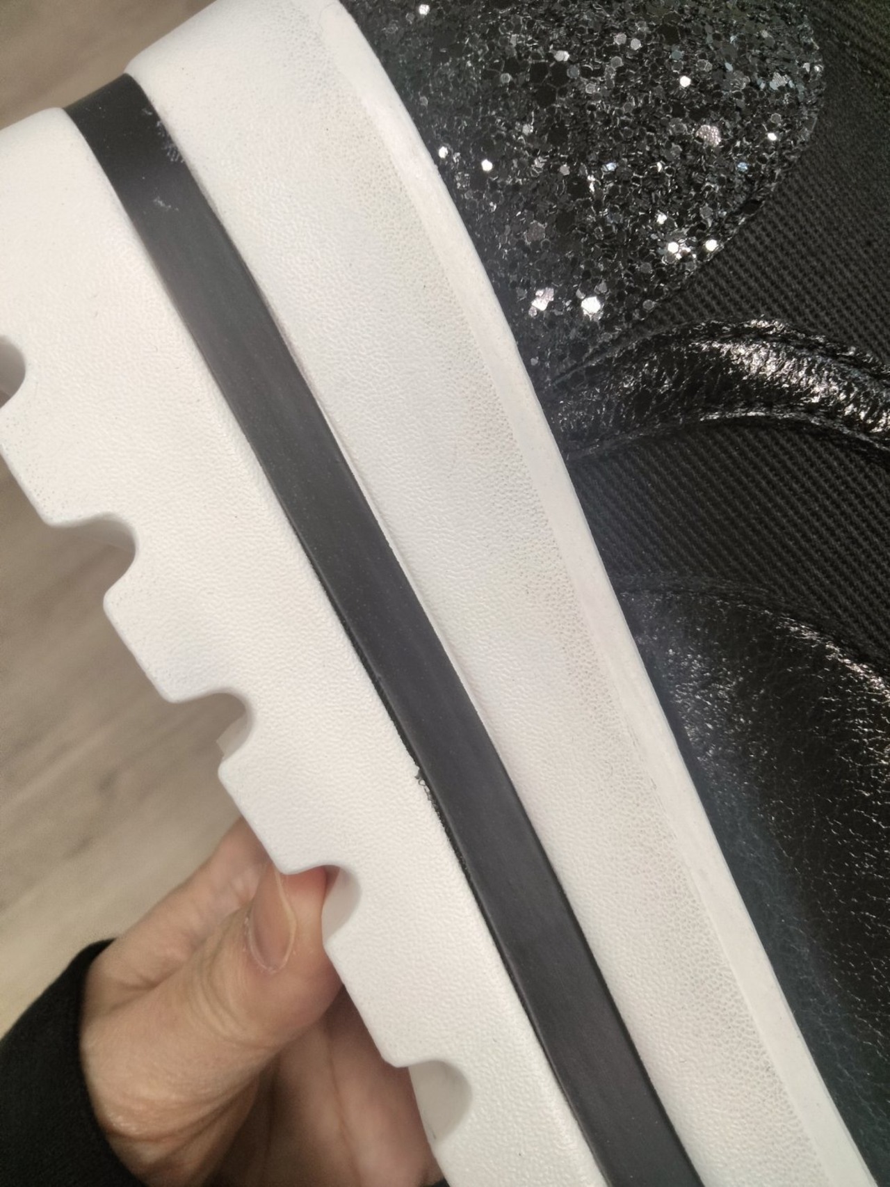 　厚底スニーカー黄色配色　キズ少しあり