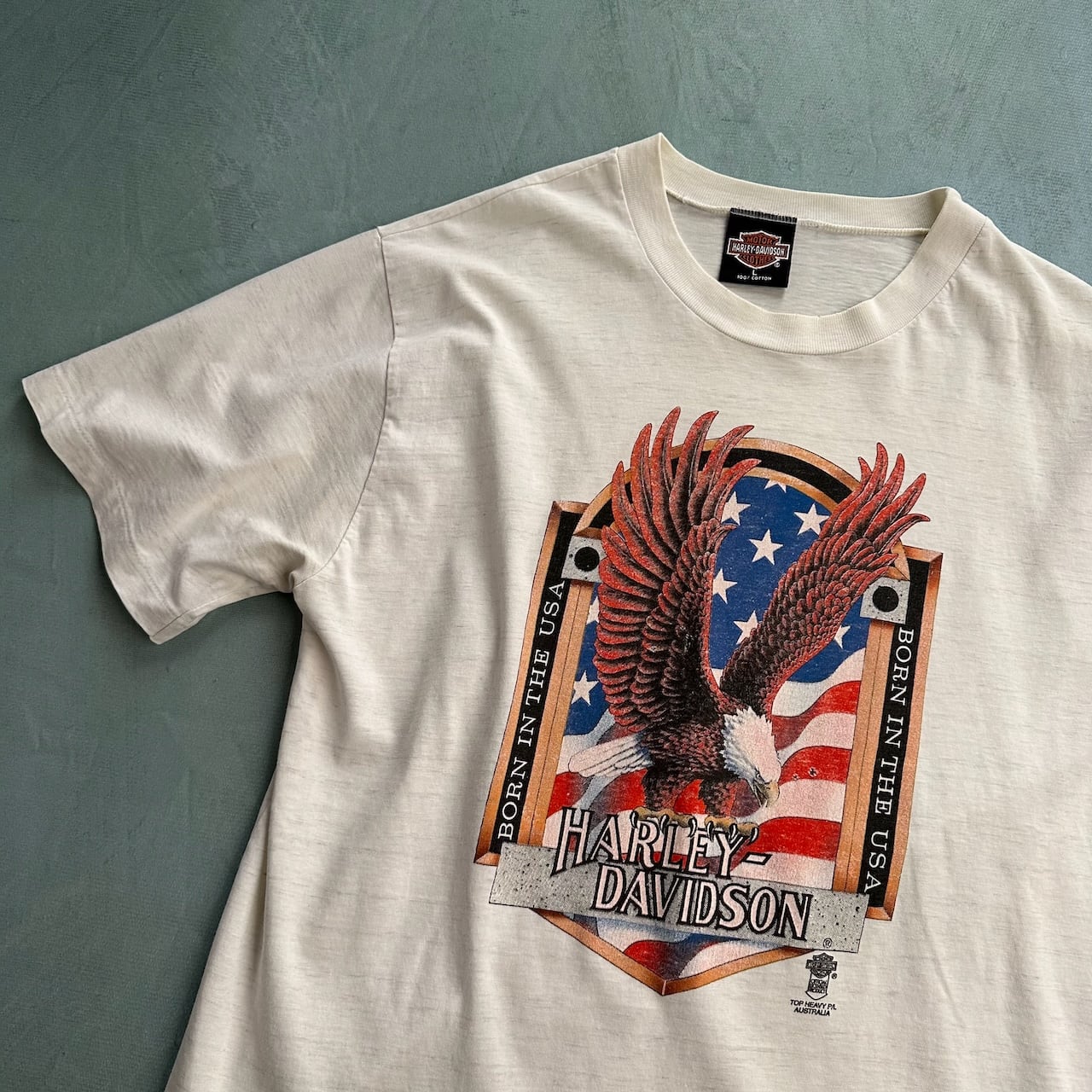 90s オーストラリア製 Harley-Davidson イーグルプリント 半袖Tシャツ