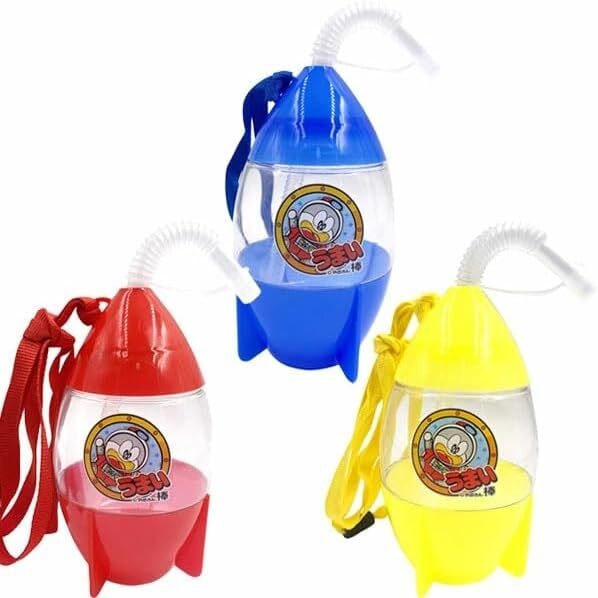 うまい棒 光るロケットボトル 色アソート12個入 450ml ストラップ付