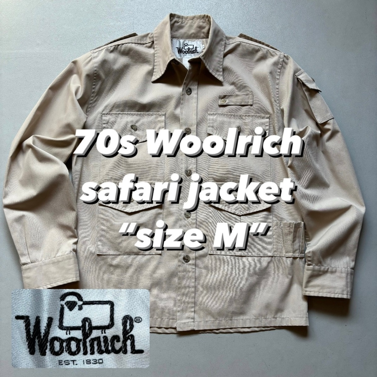 70s Woolrich safari jacket “size M” 70年代 ウールリッチ サファリ 
