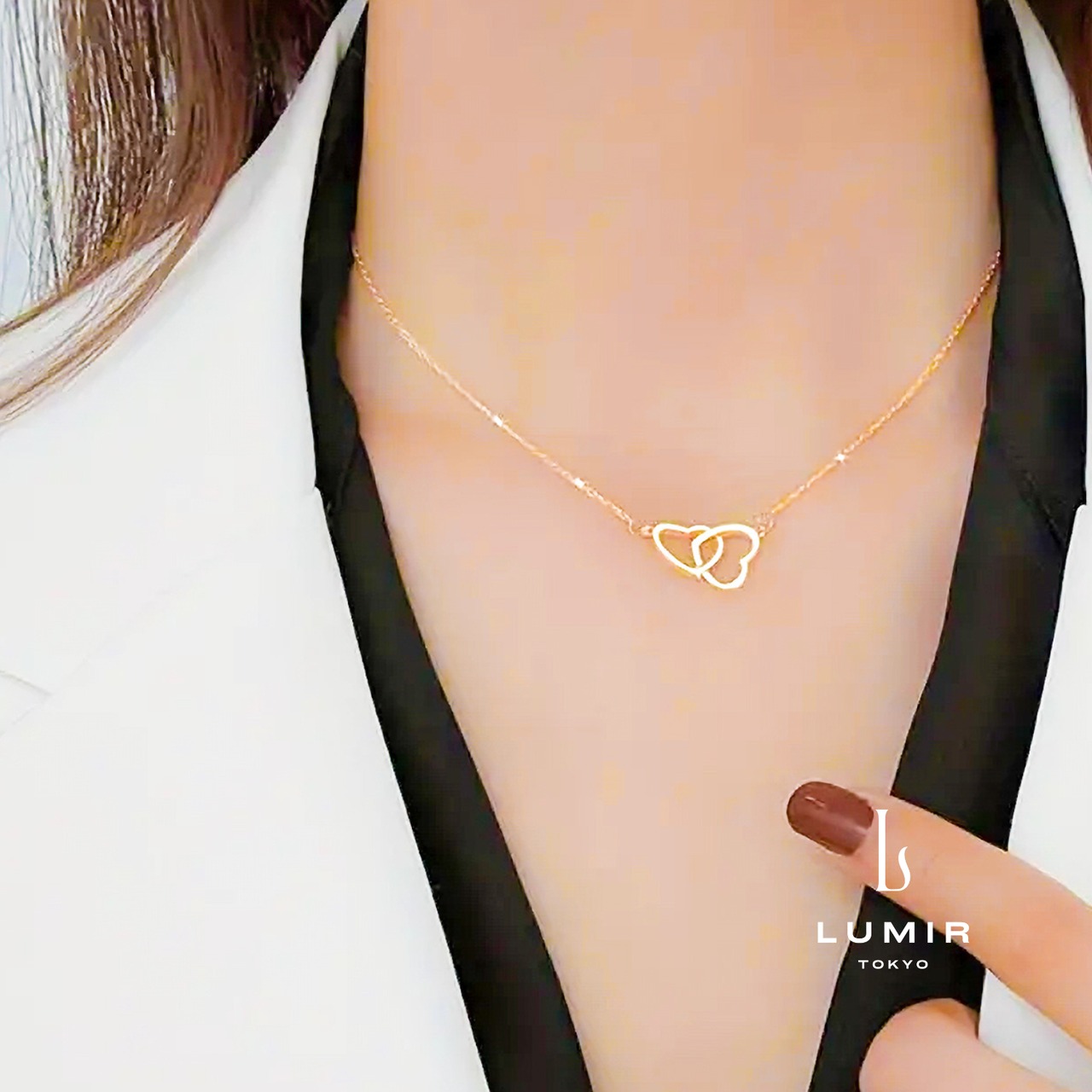 ツインハートネックレス