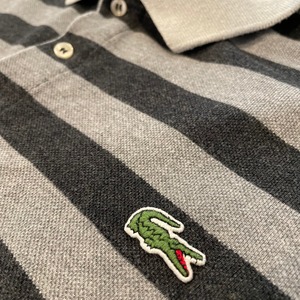 【LACOSTE】フランス企画 希少 超ビッグサイズ ポロシャツ ボーダー オーバーサイズ ゆるだぼ EU古着 ヨーロッパ古着