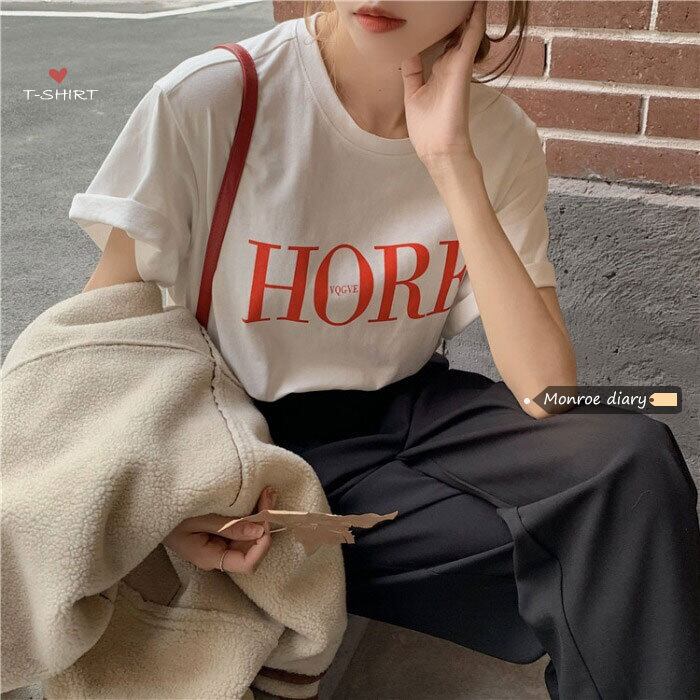 ホワイトTシャツ シャツ オータムウィンタースタイルルーズトップス 秋物 冬物 モンロー52070977723