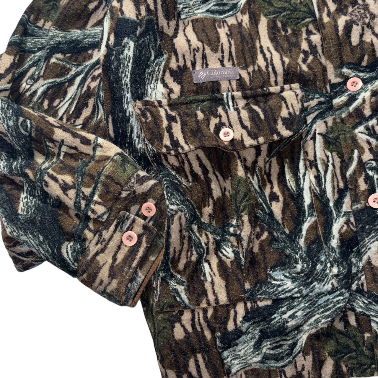 vintage 1990’s COLUMBIA “tree camouflage” pile jacket