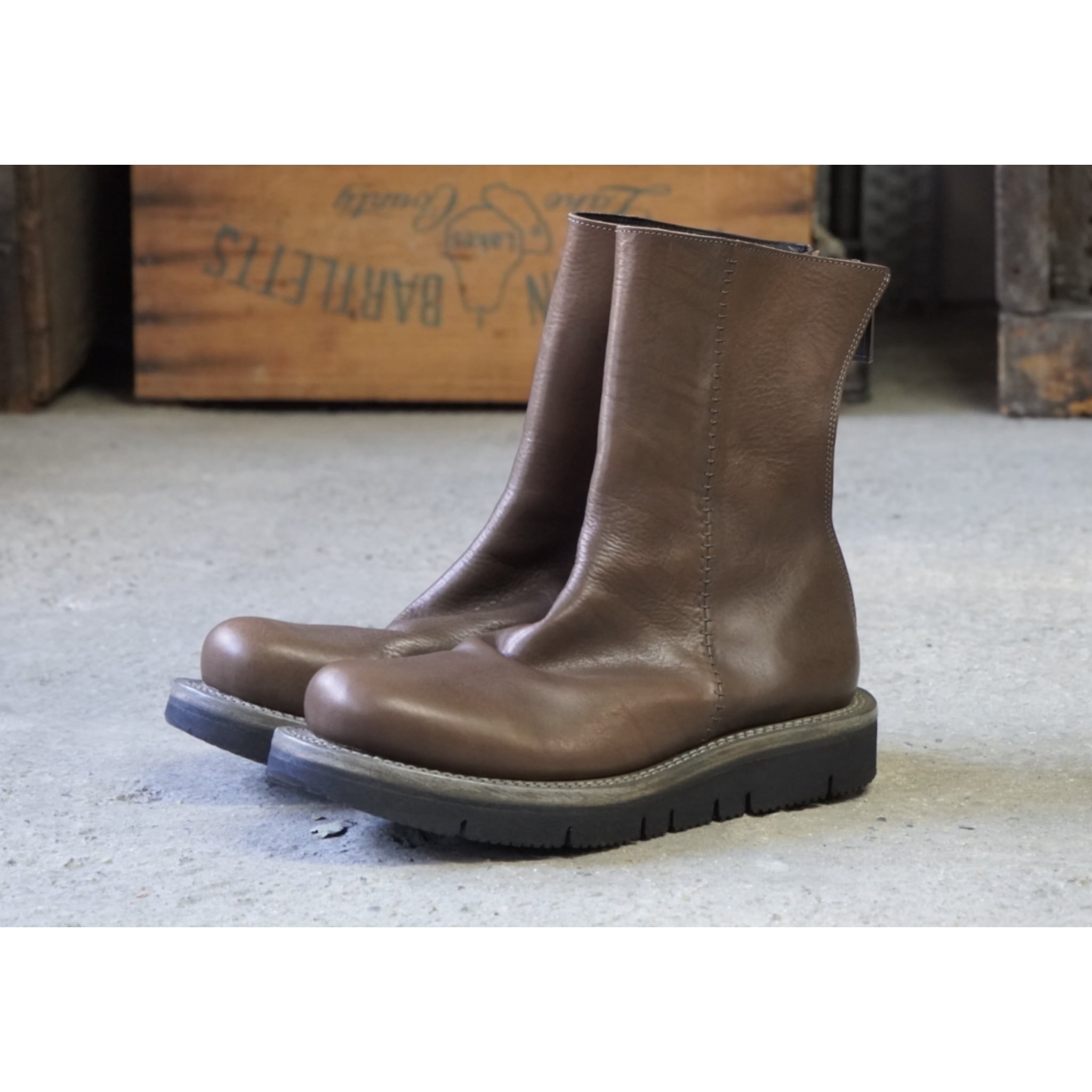 M58-L4'BLR9105-DBstitch_long drape boots_size41.5