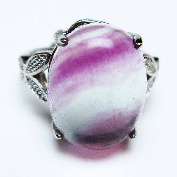 フローライト リング 蛍石 指輪 フリーサイズ 16号 一点物 メール便可 [M便 1/20] 115-7095