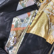 【bomber14】再構築ボンバー KIMONO × leather MIX BOMBER JACKET