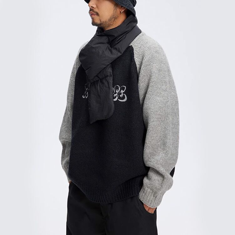 ★LETTER EMBROIDERY ROUND NECK SWEATER　　　A0868