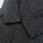 Paul Smith ポールスミス 中綿 裏キルティング ヘリンボーン ウール コート L/ダークグレー メンズ
