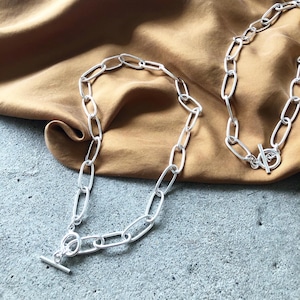 silver925 t-bar chain necklace (新品)