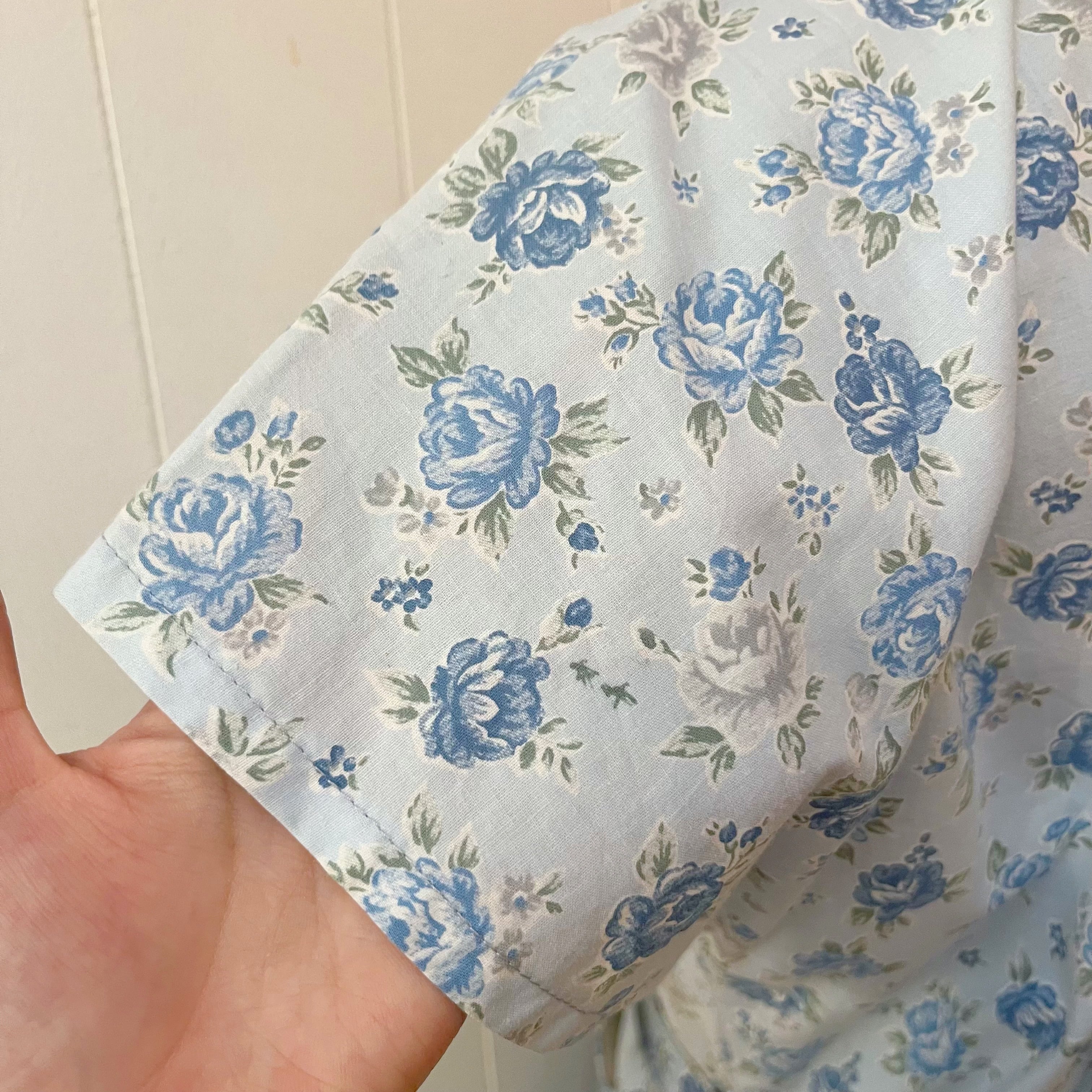 light blue rose cotton one-piece