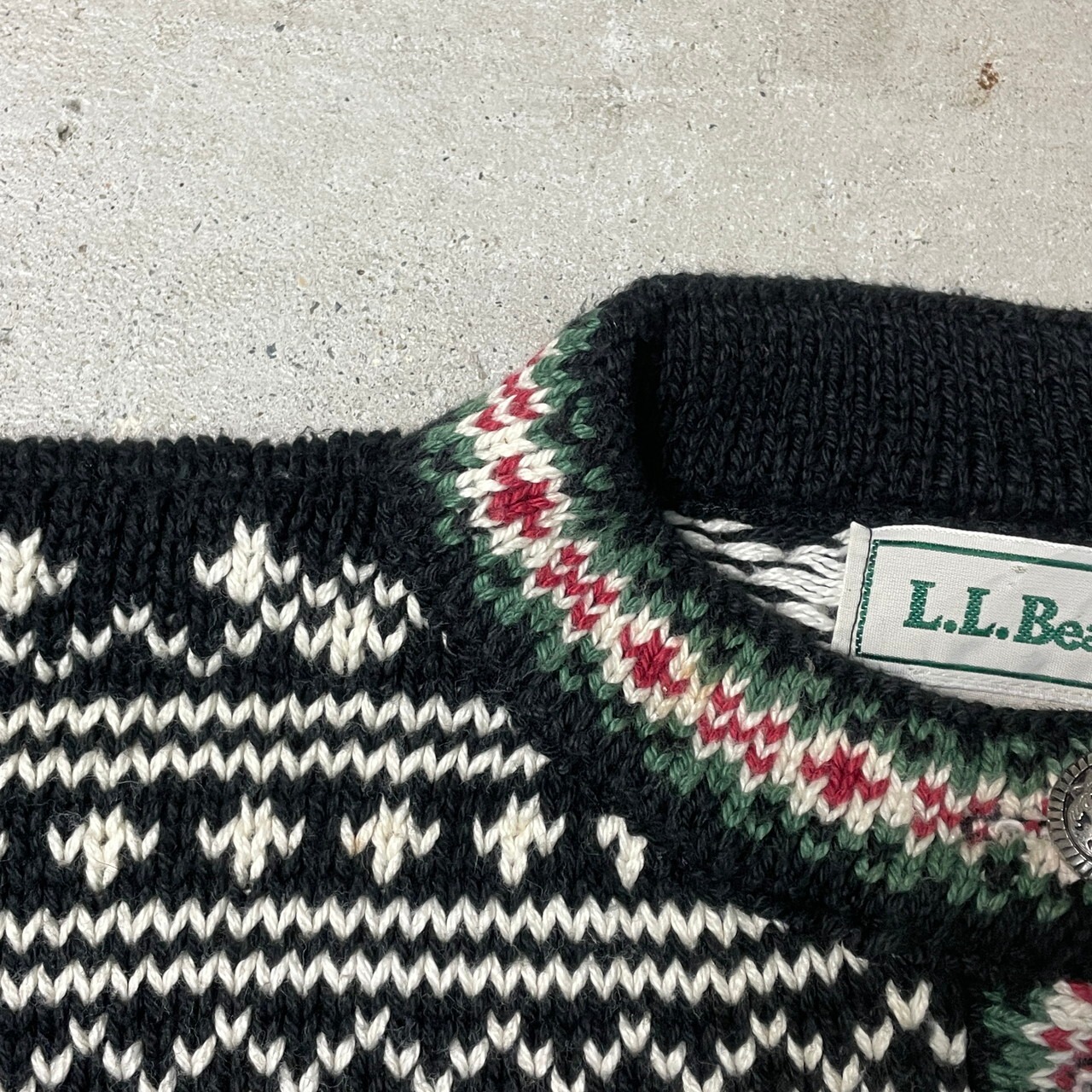 90年代 USA製 L.L.Bean エルエルビーン チロリアンニットセーター 